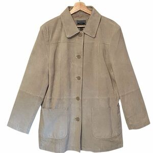 A•R Bernardo Genuine Leather Suede Jacket Tan Beige XL
